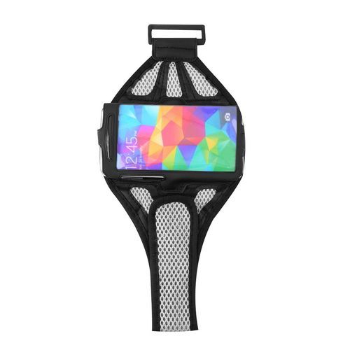 Sports Mesh Gym Running Jogging Arm Band Holder Strap Pou H For GALAXY S4/S5-grey