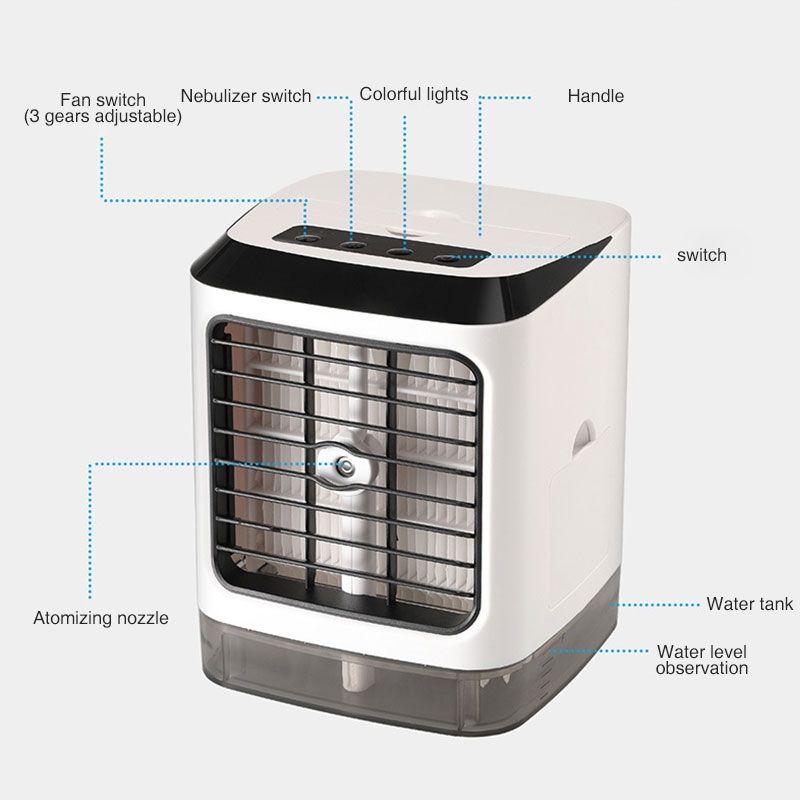 Mini Desktop Cooling Fan Humidifier Air Conditioning