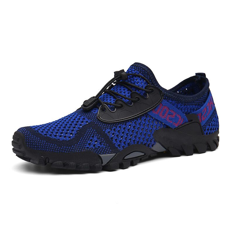 Men Knitted Fabric Water Wadding Shoes Outdoor Slip Resistant Sneakers Waterproof Hiking Shoes EU:47