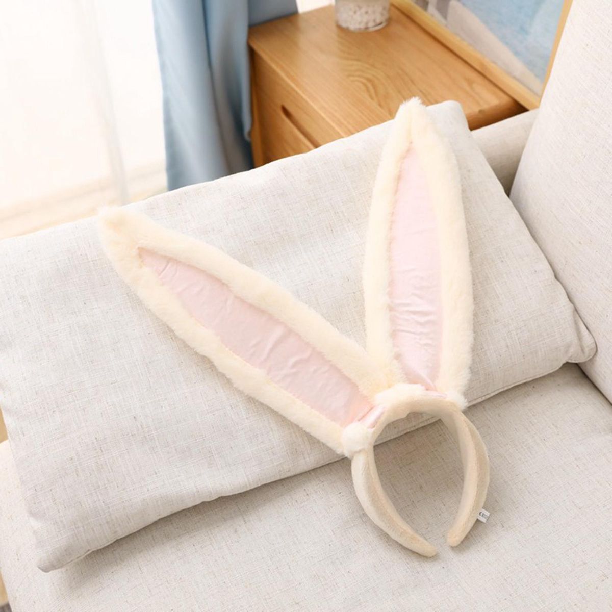 Bunny Headband Hair Hoop Holiday Costume Cosplay Props Beige