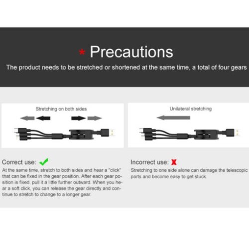 3 In 1 Foldable Retractable 3a Fast USB Charging Cable - 1.2meter