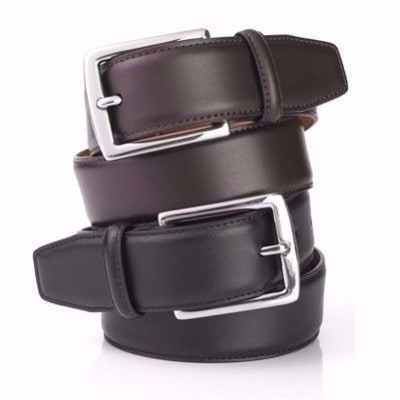 Men's Set of 2 Belts - Black & Brown