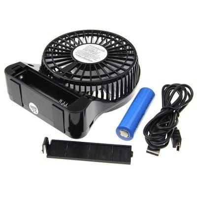 Portable Cooling Fan Powered By Lithium Reachargeable Battery USB Or Power Bank