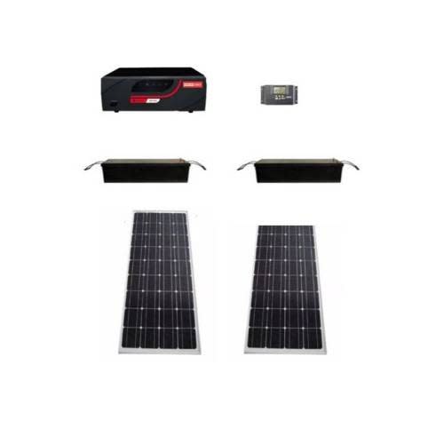 1.6kva Pure Sine Wave Inverter With 2 Of 200amps Batteries And 2 Of 200watts Solar Panels