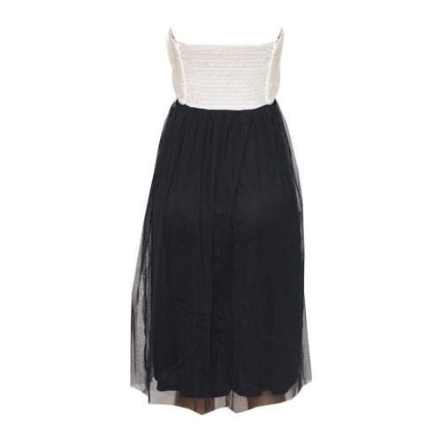 White And Black Tube Tulle Dress