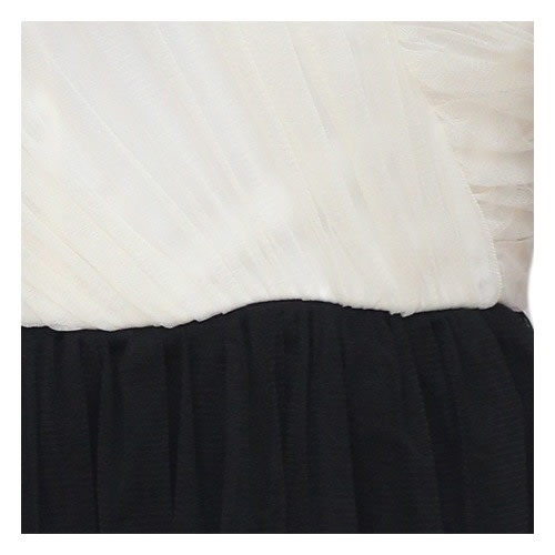 White And Black Tube Tulle Dress