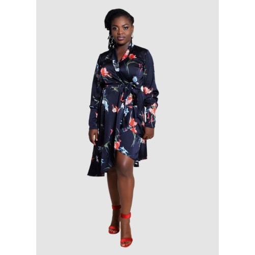Slanted Hem Cuffed Dress