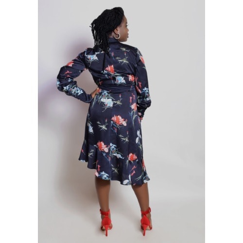 Slanted Hem Cuffed Dress