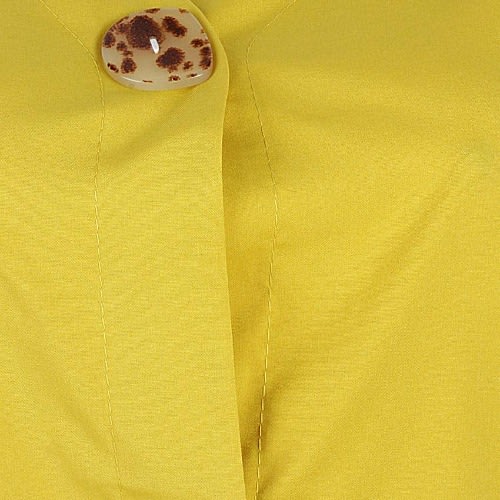V Neck Vintage Button Blouse - Yellow