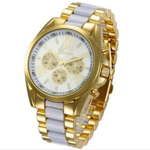 Men's Wrist Watch - White/gold