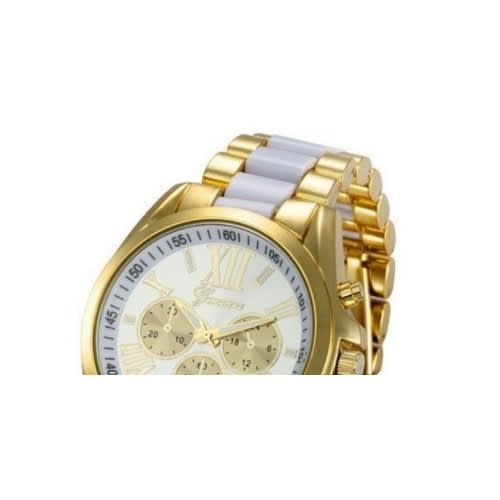 Men's Wrist Watch - White/gold