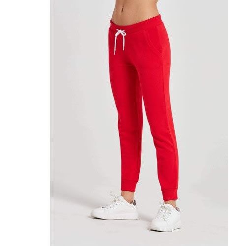 Ladies High Waist Joggers - Red