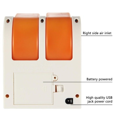 Double Inlet USB-Battery Powered Desktop  Mini Fan