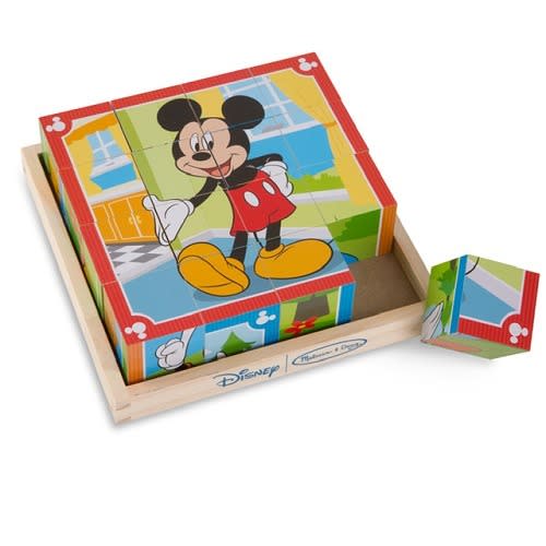 Mickey Mouse Wooden Cube 6-in-1 Puzzle With Storage Tray