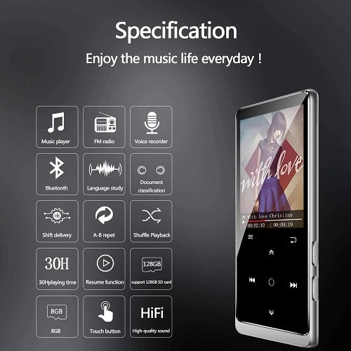 2.4 inch Wireless Bluetooth Mp4 Video Music Player - 16GB