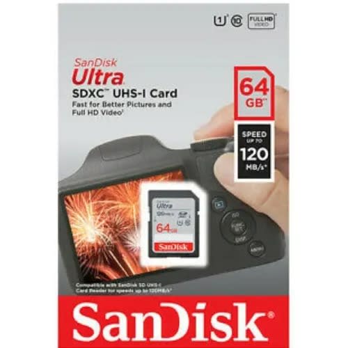 Ultra 64GB Sdxc Memory Card C10 120mb/s