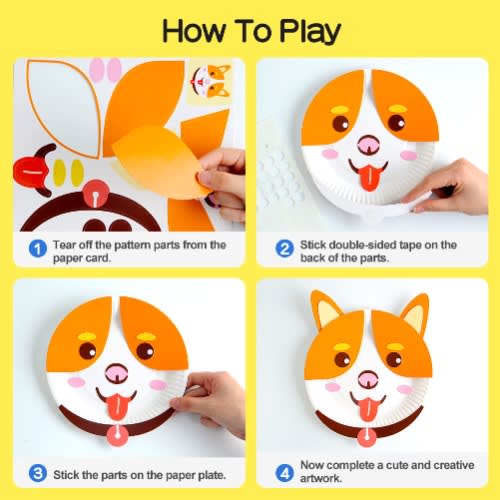 10Pcs Arts And Crafts For Kids: Toddlers Paper Plate Kit For Kids Ages 3-8 Toy Diy Animal Art