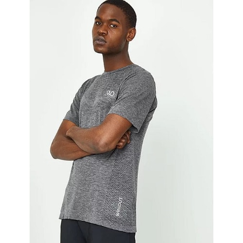Workout Mesh Seamless Sports T-shirt - Grey