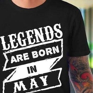 Legends Are Born In May Birthday Unisex T-shirt - Black