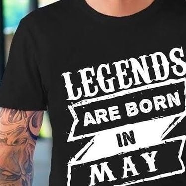 Legends Are Born In May Birthday Unisex T-shirt - Black