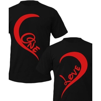 One Love Couples T-shirt - Black