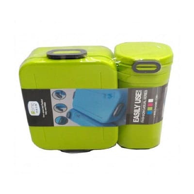 Lunch Box With Water Bottle Combo - Green