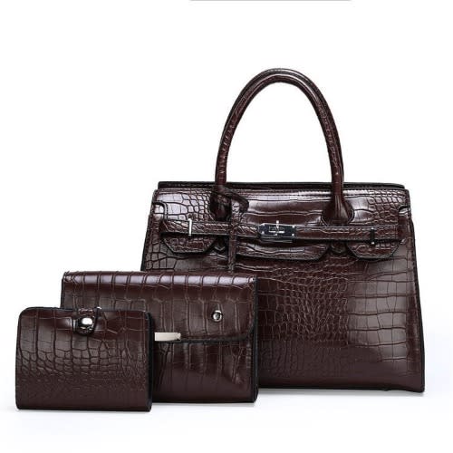 3 In 1 Fashion Trendy Handbag - Brown