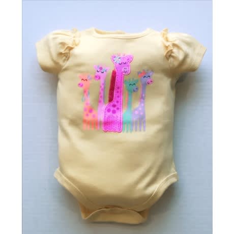 Baby Girl Graphic Applique Ruffled Bodysuit