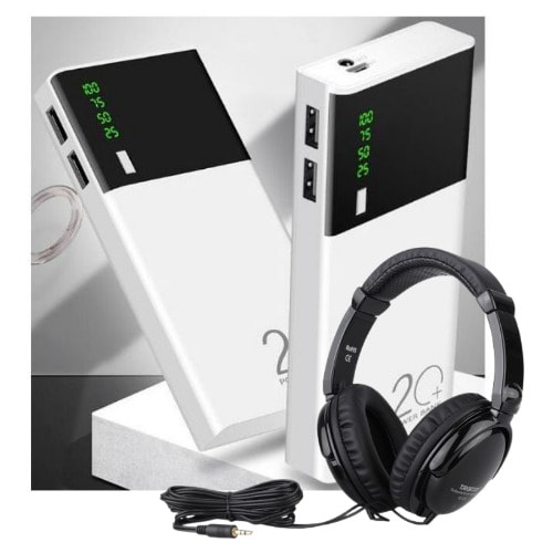 40,000mah Digital Power Bank + Super-bass Dj Monitor Headset