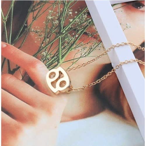 Gold Plated Cancer Zodiac Sign Necklace