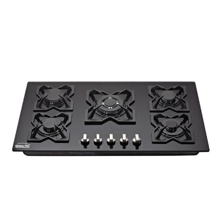 Built-in 90cm Phiima Tempered Glass 5 Burner Gas Hob