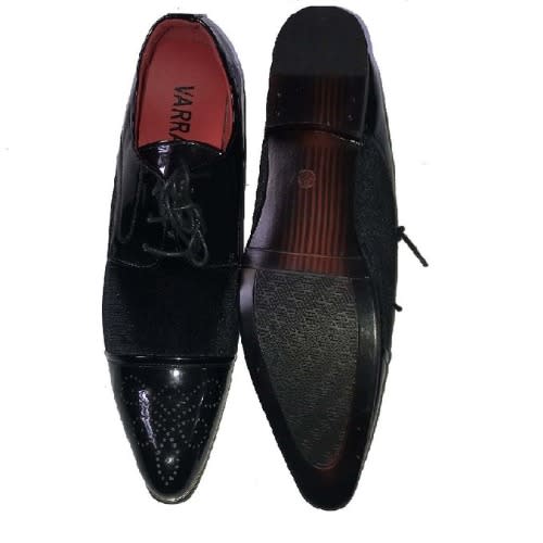 Men's Patent Oxford Leather Shoes - Black