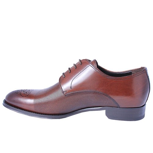 Perforated Calfskin Derbies - Brown