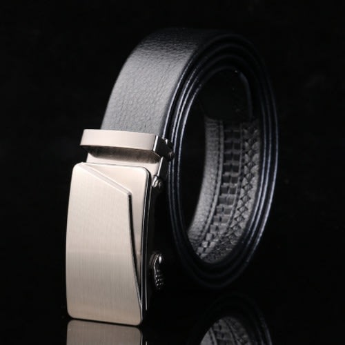 Male Designer Automatic Buckle Cowhide Leather Belt