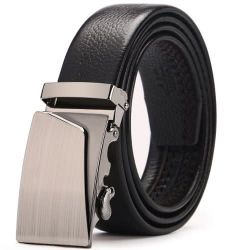 Male Designer Automatic Buckle Cowhide Leather Belt