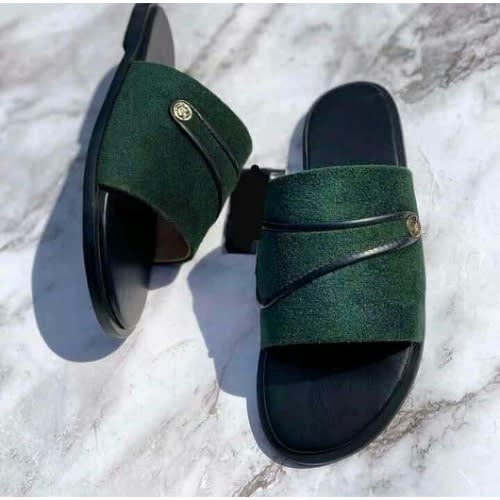 Realwon Suede Male Slippers - Green