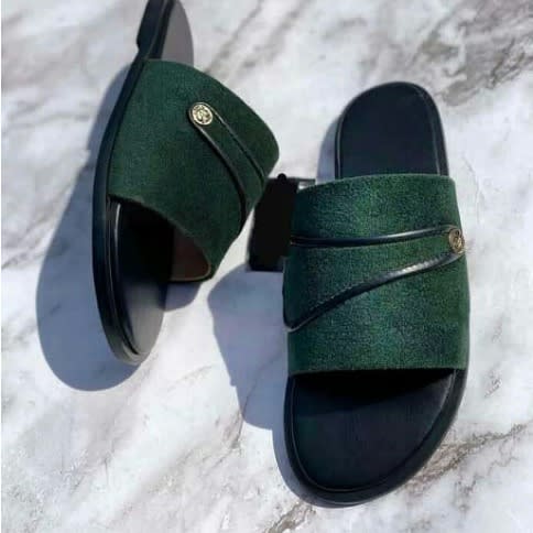 Realwon Suede Male Slippers - Green