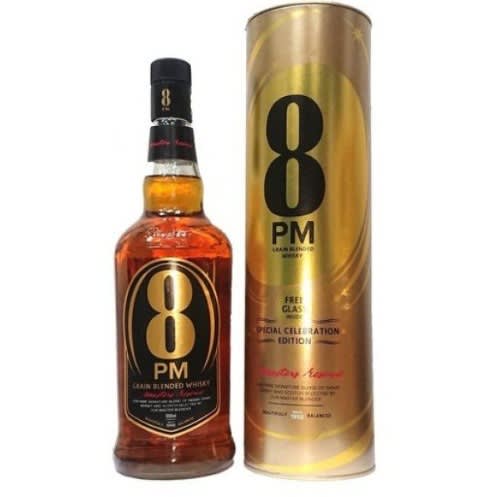 Radico 8pm Grain Blended Whisky With Glasscup - 750ml X 2pcs