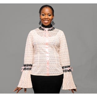 Bell Sleeve Lace Top - Nude