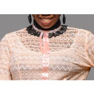 Bell Sleeve Lace Top - Nude