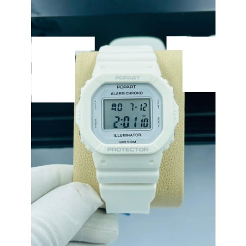 Popart Digital Cas-like Wristwatch - White