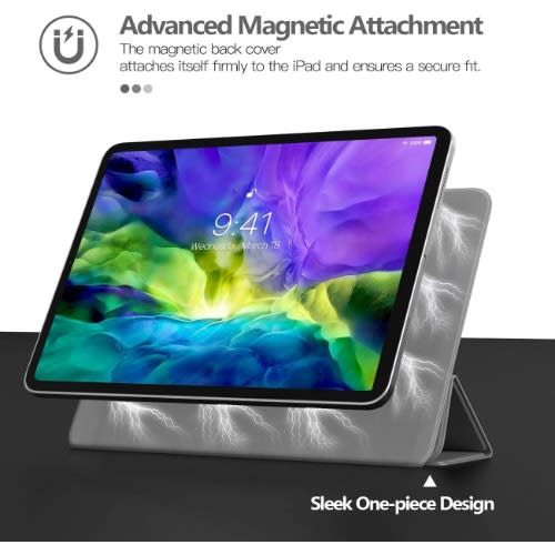 New iPad Pro 11" 2020 - 2nd Generation - Strong Magnetic Trifold Stand Case Cover - Grey