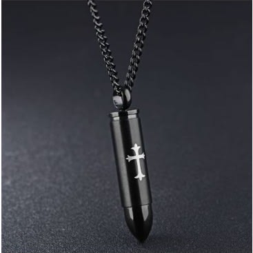 Bullet Stainless Steel Cross Pendant - 2pcs