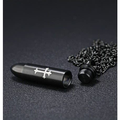Bullet Stainless Steel Cross Pendant - 2pcs