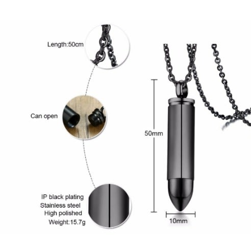 Bullet Stainless Steel Cross Pendant - 2pcs