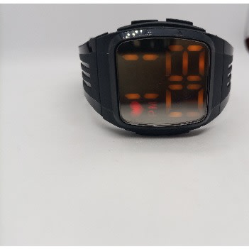 Transparent Mirror Dial Digital Led Watch - Black
