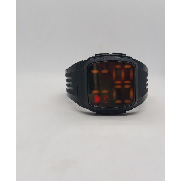 Transparent Mirror Dial Digital Led Watch - Black