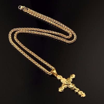 Cross Pendant & Necklace - Gold Plated