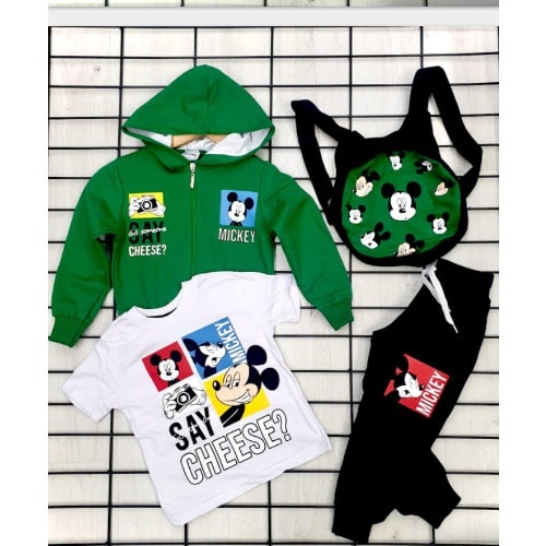 Boy Mickey Mouse 4psc Set - Green