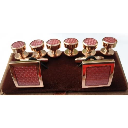 Pink Patterned Square Cufflinks